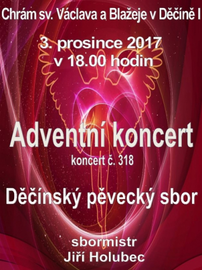 Pozv&aacute;nka na adventn&iacute; koncert děč&iacute;nsk&eacute;ho hudebn&iacute;ho sboru.